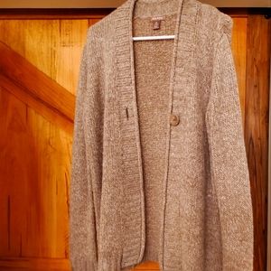 Brown Heathered knit cardigan